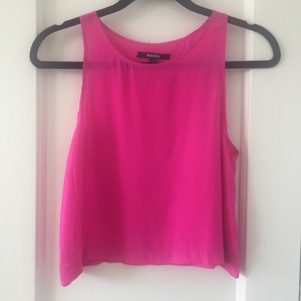 Maven hot pink 100% silk top